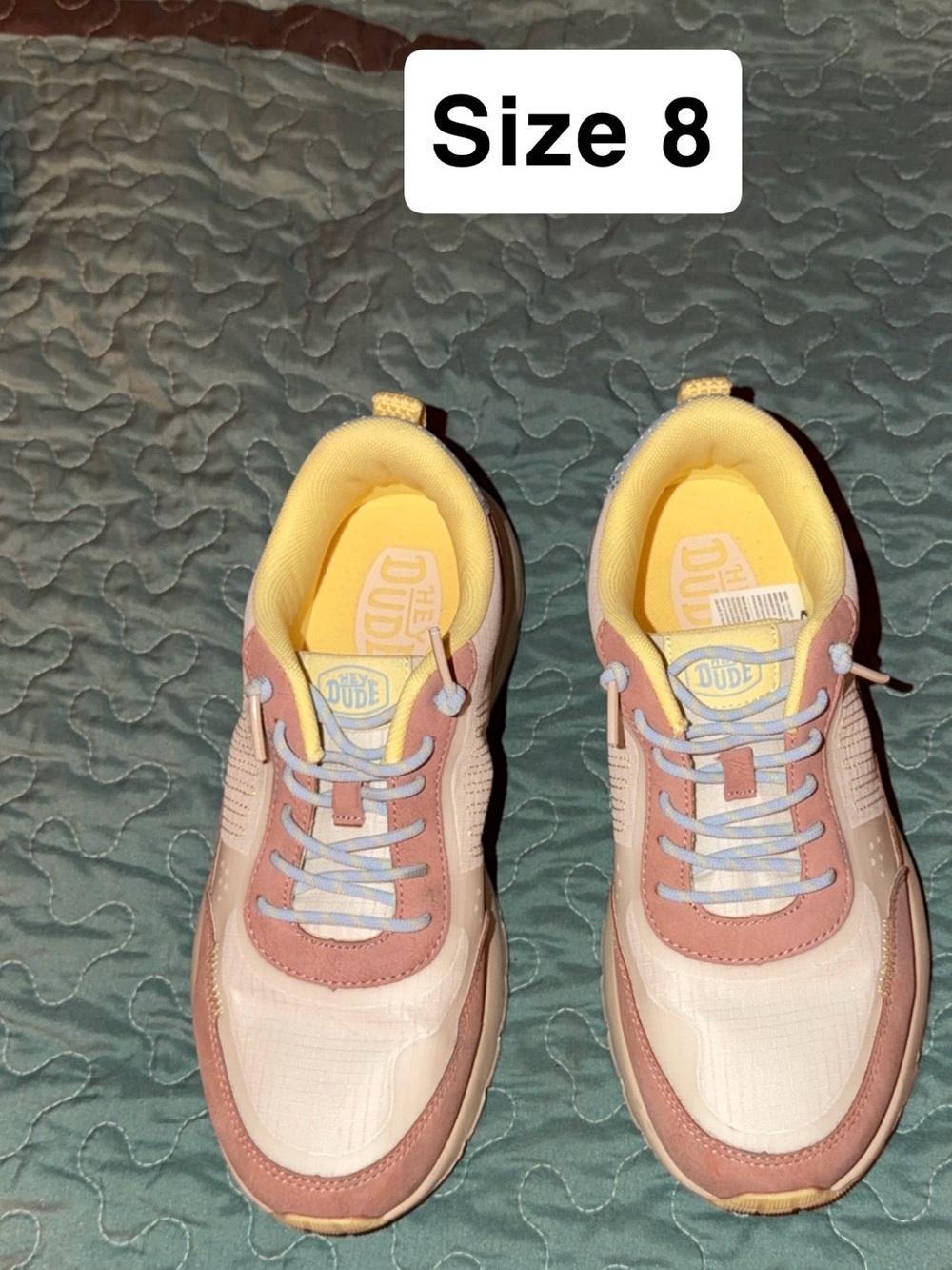 Hey dudes Women’s Casual Lace-Up Sneakers in tan and Yellow